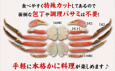 [12月26日～12月31日着(指定日不可)]年内お届け受付中！【受賞歴多数】甲羅組のカット生ずわい蟹 700g（総重量950g前後）【甲羅組】 [甲羅組 敦賀 かに カニ 蟹 ズワイガニ ずわいがに 刺し身 生 生食可 むき身 殻むき不要 しゃぶしゃぶ][024-a020]
