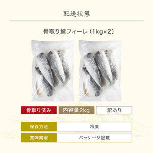 訳あり 骨取り サバ 切り身 (無塩) 2kg [001-c222_(20)] 