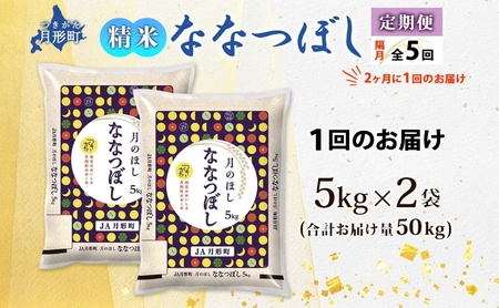 北海道 定期便 隔月5回 令和6年産 ななつぼし 5kg×2袋 特A 精米 米 白米 ご飯 お米 ごはん 国産 北海道産 ブランド米 おにぎり ふっくら 常温 お取り寄せ 産地直送 R6年産 送料無料 