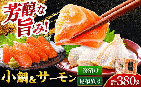 ふくいサーモン昆布締め・小鯛の笹漬け 『匠・プレミアム』 のプレミアム2種食べ比べセット 計380g [B-007035] [BFAE015] 【配送不可地域：北海道・沖縄・離島】 