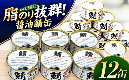 若狭の鯖味付缶詰 しょうゆ仕立て 12缶セット サバ缶 おつまみ 保存食 [A-075021] [BFBS002]