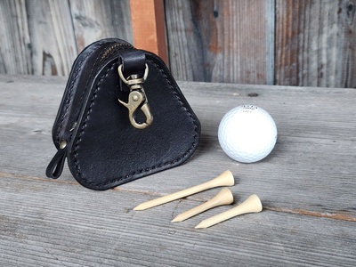 ゴルフボールケース　3個入り（ブラック） 本革 牛革 ゴルフ ゴルフボール ゴルフ用品 ゴルフボールケース ケース おしゃれ オリジナル レザー職人 手縫い フウネレザーファクトリー [BFAJ097]