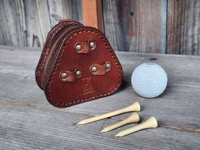 ゴルフボールケース　3個入り（ブラウン） 本革 牛革 ゴルフ ゴルフボール ゴルフ用品 ゴルフボールケース ケース おしゃれ オリジナル レザー職人 手縫い フウネレザーファクトリー [BFAJ098]