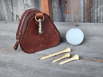 ゴルフボールケース　3個入り（ブラウン） 本革 牛革 ゴルフ ゴルフボール ゴルフ用品 ゴルフボールケース ケース おしゃれ オリジナル レザー職人 手縫い フウネレザーファクトリー [BFAJ098]