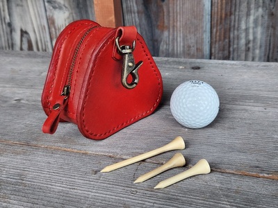 ゴルフボールケース　3個入り（レッド） 本革 牛革 ゴルフ ゴルフボール ゴルフ用品 ゴルフボールケース ケース おしゃれ オリジナル レザー職人 手縫い フウネレザーファクトリー [BFAJ100]