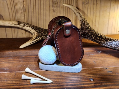 ゴルフボールケース　2個入り（ブラウン） 本革 牛革 ゴルフ ゴルフボール ゴルフ用品 ゴルフボールケース ケース おしゃれ オリジナル レザー職人 手縫い フウネレザーファクトリー [BFAJ103]