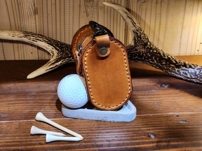 ゴルフボールケース　2個入り（ライトブラウン） 本革 牛革 ゴルフ ゴルフボール ゴルフ用品 ゴルフボールケース ケース おしゃれ オリジナル レザー職人 手縫い フウネレザーファクトリー [BFAJ104]