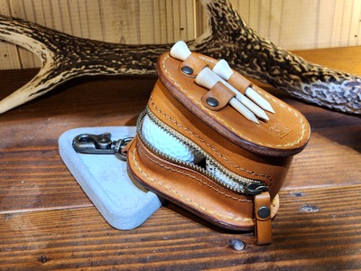 ゴルフボールケース　2個入り（ライトブラウン） 本革 牛革 ゴルフ ゴルフボール ゴルフ用品 ゴルフボールケース ケース おしゃれ オリジナル レザー職人 手縫い フウネレザーファクトリー [BFAJ104]