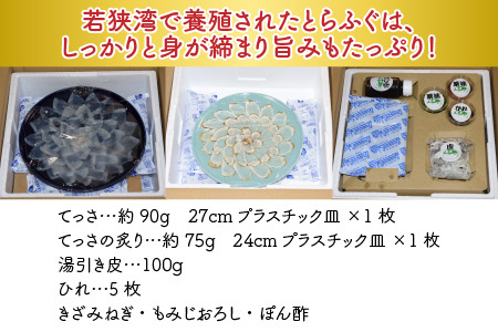 【着日指定】 【冷蔵でお届け】 若狭ふぐ てっさ と てっさの炙り 4～5人前