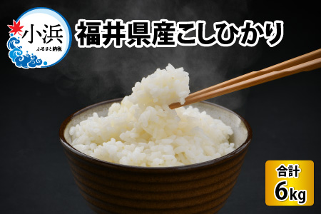 【令和6年産 新米】福井県産こしひかり 3kg × 2袋 計6kg (紙袋入り)