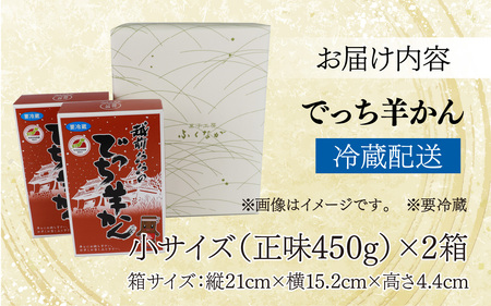 福井県大野市 冬の名物 でっち羊かん（菓子工房ふくなが 水ようかん）小サイズ（正味450ｇ）×2箱