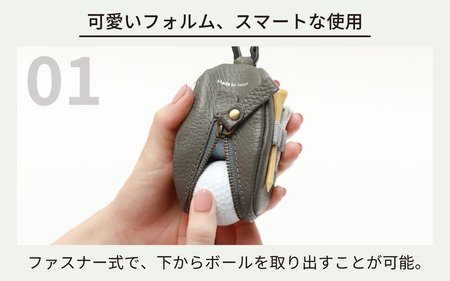 ぷっくりとしたゴルフボールケース・白 [B-024008_03]