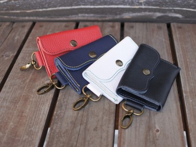 本革スマートマルチケース 紺 【父の日】