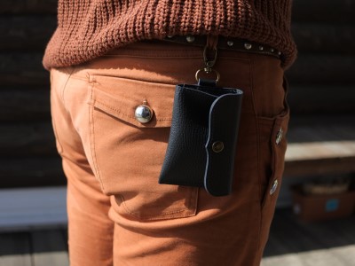 本革スマートマルチケース 紺 【父の日】