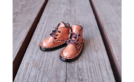 ブライス　ミニチュアブーツ　coffee brown 革細工 ミニチュアロングブーツ 一足 leather craft miniature