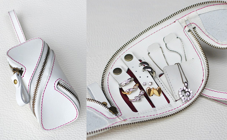 本革ジュエリーケース・螺旋 白 