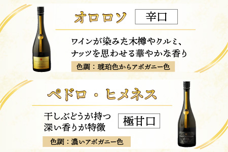 真名鶴酒造 シェリー樽熟成 純米大吟醸 ｢オロロソ｣｢ペドロ･ヒメネス｣ ２本セット（木箱入り）[C-047002]