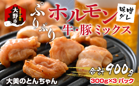 越前大野名物 大美のとんちゃん（ホルモン） 味噌ダレ 900g（300g × 3パック） | 福井県大野市 | ふるさと納税サイト「ふるなび」