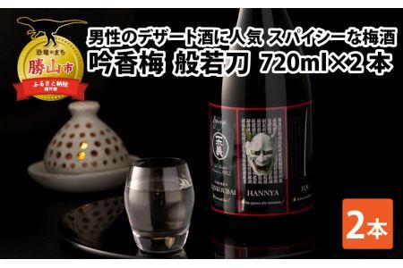 男性用のデザート酒としても人気　般若ラベルのスパイシーな梅酒「般若刀」 (720ml×2本) [A-008038]