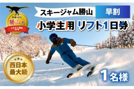 スキージャム勝山 小学生用リフト1日券（早割）[A-013012]