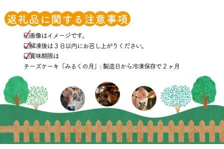 ジャージー牛乳の濃厚な味わい！ラブリー牧場チーズケーキ「みるくの月」１個 [A-014003]