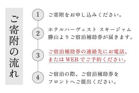 ホテルハーヴェストスキージャム勝山ご宿泊補助券15000円分 [E-023001]