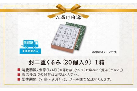 羽二重くるみ 20個入り / 和菓子 洋菓子 スイーツ おすすめ お菓子 菓子 名物 羽二重餅 人気 福井県 勝山市 [A-032008]
