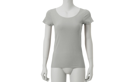 【M・ライトグレー】【女性用】IDG08 消臭フレンチスリーブ（シンプルカット） [A-081003_03]