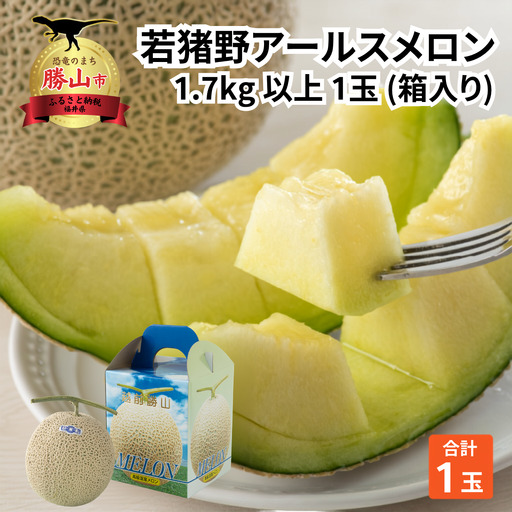 【令和8年産 先行予約】　若猪野アールスメロン 1.7kg 以上 1玉 箱入り ※2026年8月下旬より順次発送 [A-011013]