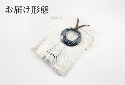 <KISSO>Pendant Glass Holder_Circle フラワーブルー