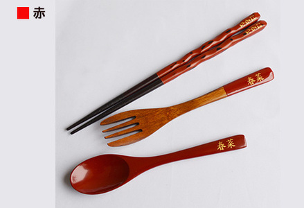 【名入れ可】こどもしっきカトラリーセット 赤 全3点入り