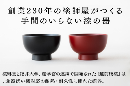 【大本山永平寺御用達 漆琳堂】 食洗機対応の漆塗り椀 一乗椀 4寸＜越前漆器＞朱