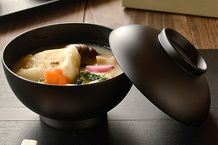 4.6寸 雑煮椀 蓋付き モダン 食洗機対応 黒艶消し