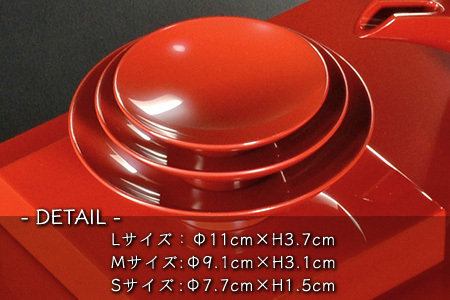 盃 三つ組セット 漆塗り酒器 杯 お屠蘇 迎春 おせち お正月 朱