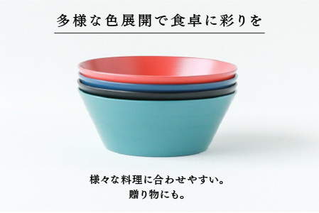 【RIN&CO.】越前硬漆 深ボウルM / 刷毛目技法 真塗り技法 軽く丈夫な漆塗りの器＜越前漆器＞ブラック（真塗り）