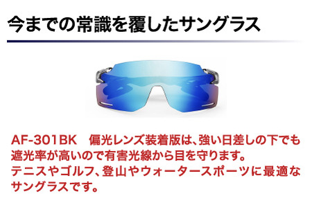 「エアフライ」AF-301BKモデル　偏光レンズ装着版 C-34 BKPBM クリアーグレー