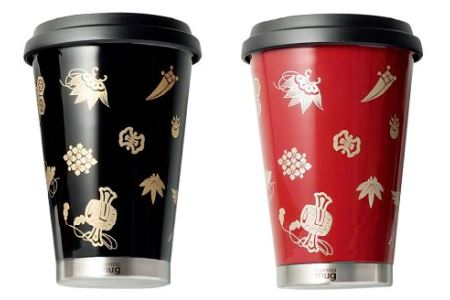 うるしモバイルタンブラー　宝尽くし・黒