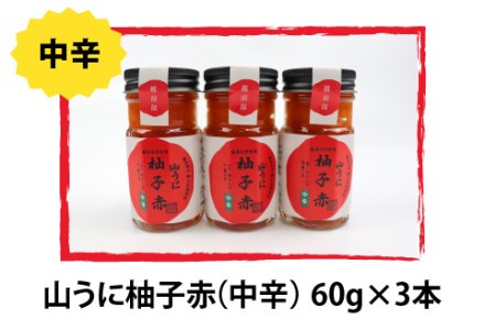 鯖江の伝統薬味「山うに」柚子赤3本セット 中辛