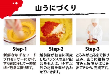 鯖江の伝統薬味「山うに」柚子赤３本セット 　辛口