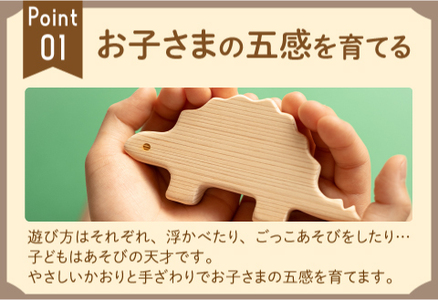 おふろであそぼう～がおがお恐竜たち～福井県産ひのきの木のおもちゃ