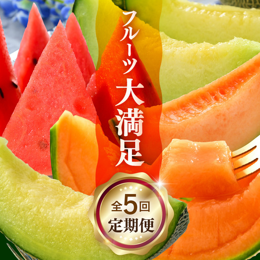 【先行予約】《定期便全5回》フルーツ大満足定期便 ／ すいか マスクメロン 高級メロン 大玉 果物 フルーツ 夏 ギフト 農家直送 ※2026年6月上旬以降発送  [aw065-d001]