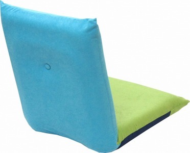 （カラ－：クリーム×ブルー）コンパクト 座椅子 ポシェット 《カラー 全9色》／ 椅子 インテリア 雑貨 リクライニング カラバリ リラックス 手作り 国産 