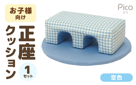 【空色】お子様向け 正座クッションセット ピコ《カラー 全2色》《優しいカラーのクッション・マットの組み合わせ》 / キッズ 子供 小さめ イス フローリング インテリア 雑貨 手作り 国産 可愛い [aw055-a002_02]