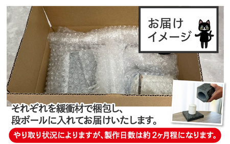 【オーダー】ペットのお墓 ファミリーシェープ 笏谷ブルー Aタイプ / ペット 犬 猫 お墓 墓石 供養 納骨 家族 笏谷石 オーダー オーダーメイド 彫刻 インテリア 北陸 福井県 あわら市 [aw089-l001]