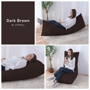 【ダークブラウン】ワンルームにも◎軽量＆万能ビーズクッション｜ハッピースリム / 椅子 インテリア 雑貨 クッション しっかり生地 少し固め カラバリ リラックス 手作り 国産 [aw055-c004_01]