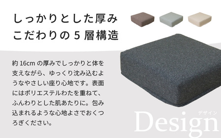 【ライトグレー】低反発スツール ニーノ ／ ゆったり デザイン マットレス オットマン [aw055-a011_03]