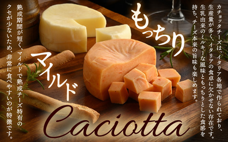100％県産生乳！イタリア出身の職人が作るカチョッタチーズ2種（プレーン、スイートパプリカ） [aw128-a003]