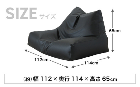 ビーズクッション チェア ダブル レザー 【ブラウン】／  ビーズソファ インテリア 椅子 手作り 国産 [aw055-d001_03]