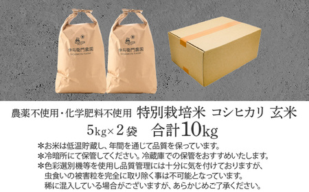 【先行予約】【令和8年産 新米】伊与衛門農園のコシヒカリ 玄米 10kg 特別栽培米 5kg×2袋 化学肥料不使用 ＜温度と湿度を常時管理し新鮮米を出荷！＞／ 高品質 鮮度抜群 福井県あわら産 ブランド米 お米 ※2026年9月下旬より順次発送予定 [aw071-c001]