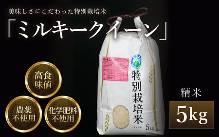 【先行予約】【令和8年産 新米】 ミルキークイーン 精米 5kg 特別栽培米 農薬不使用 化学肥料不使用 ／ 高品質 鮮度抜群 福井県産 ブランド米 ※2026年10月上旬以降順次発送 [aw063-a008]